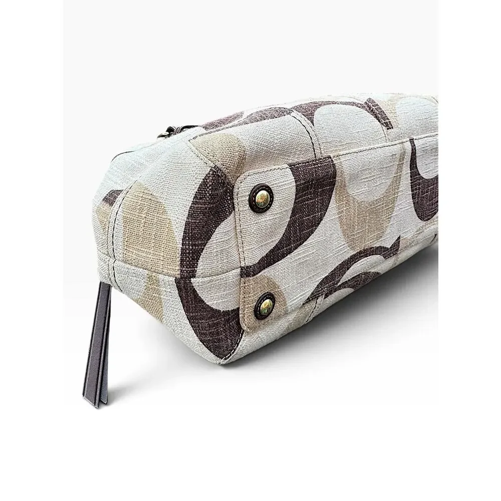 Vintage Coach Soho Optic Tonal Signature Tote 12195 Brown Cream Y2K